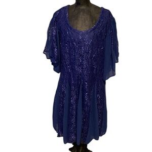 Plus Size Signature Collection by Vicki Wayne Lace Short Sleeve Dress